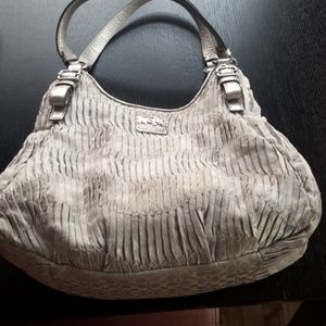 Coach Signature Bag, Fabric Silver/Grey. EUC, Holiday Gifting, YES